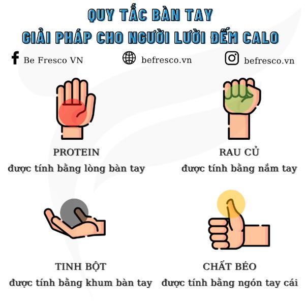 Nhu Cầu Calo Hằng Ngày Theo Quy Tắc Bàn Tay