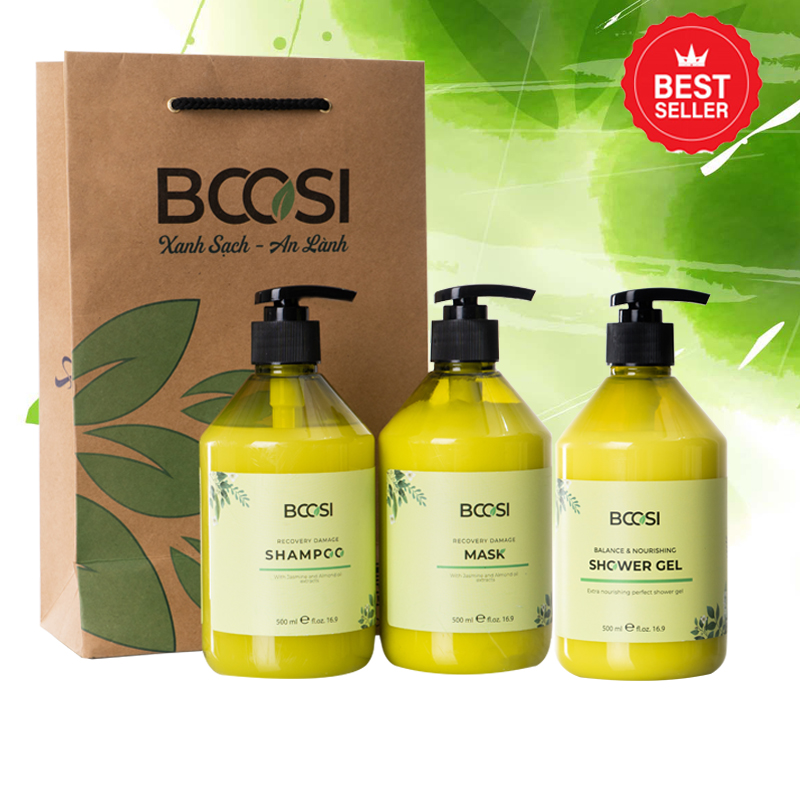 Combo dầu gội - mặt nạ - sữa tắm Bcosi