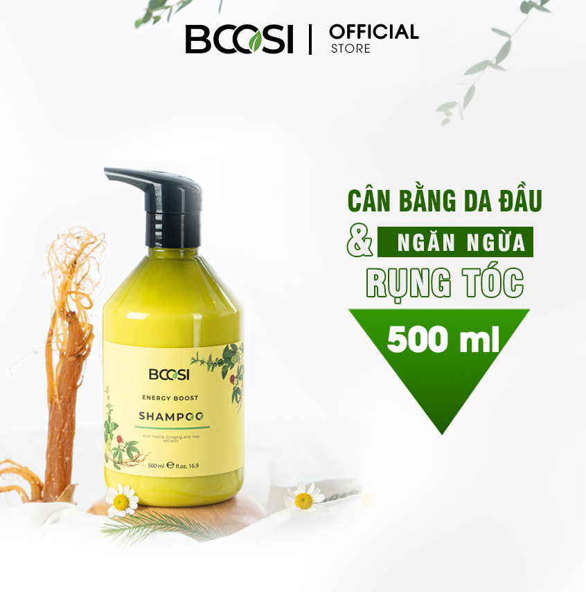 Dầu gội năng lượng Bcosi chăm sóc da đầu và ngăn ngừa tóc gãy rụng Bcosi Energy Boost Shampoo 500ml
