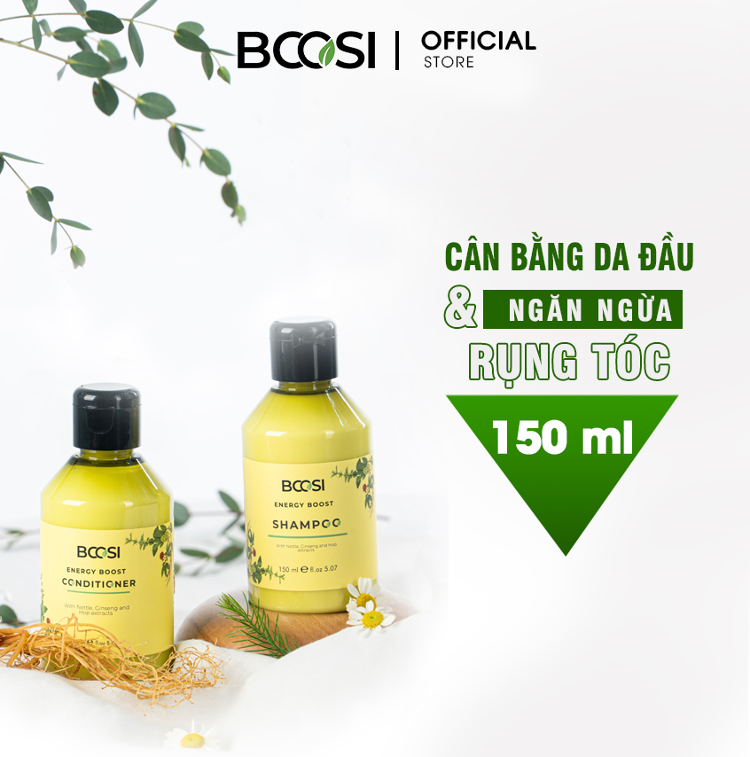 Bộ dầu gội - dầu xả chăm sóc da đầu và ngăn ngừa rụng tóc Bcosi Energy Boost Shampoo & Conditioner 150ml