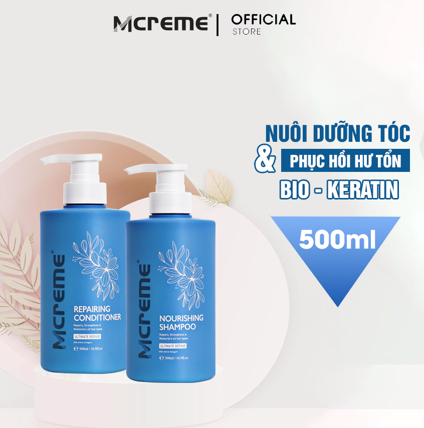 Bộ Gội Xả Mcreme Phục Hồi, Nuôi Dưỡng Tóc Hư Tổn Mcreme Nourishing Shampoo & Conditioner 500ml